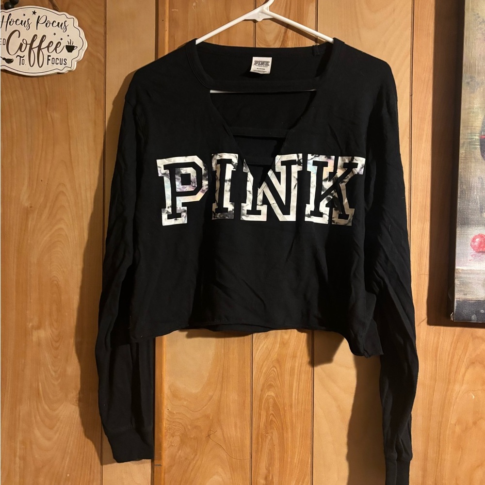 PINK Victoria's Secret Black Long Sleeve Tee